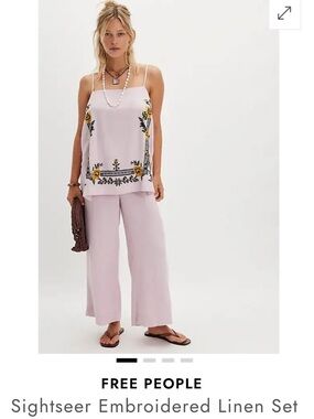FREE PEOPLE Linen Sightseer Embroidered Set 🪻🌾🍂🪻🌾🍂🪻